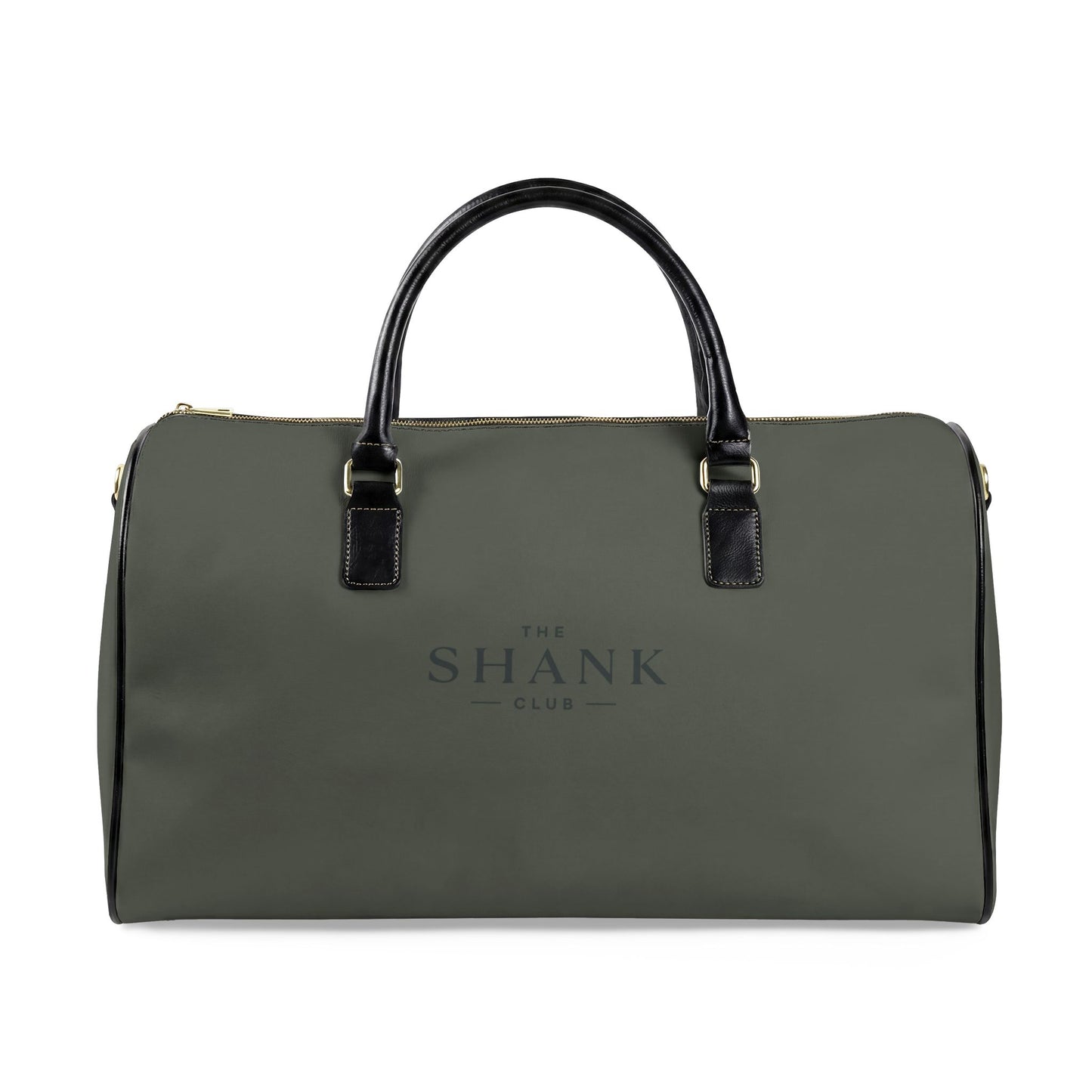 Classic Faux Leather Travel Duffel Bag — Olive Weekend Carryall