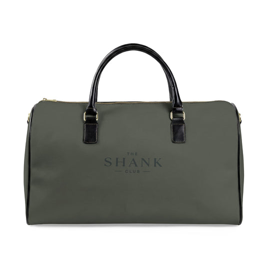 Classic Faux Leather Travel Duffel Bag — Olive Weekend Carryall