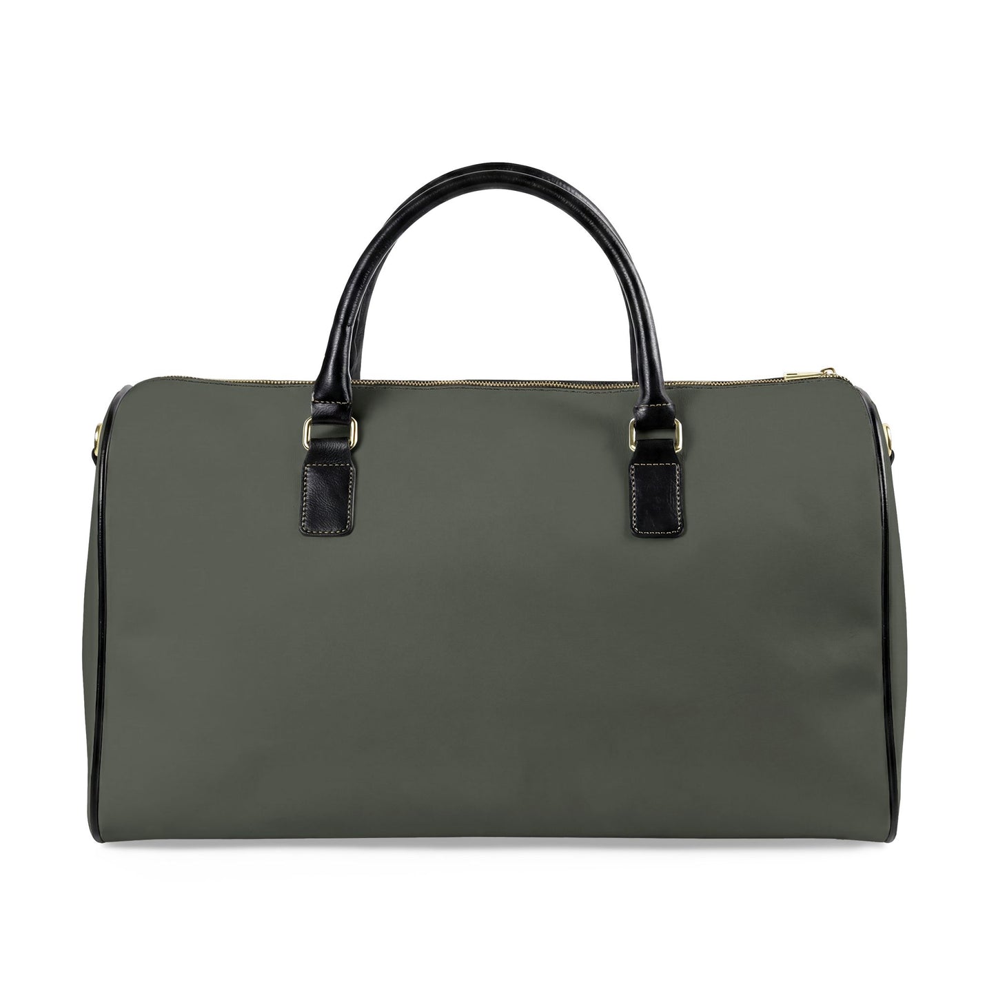 Classic Faux Leather Travel Duffel Bag — Olive Weekend Carryall